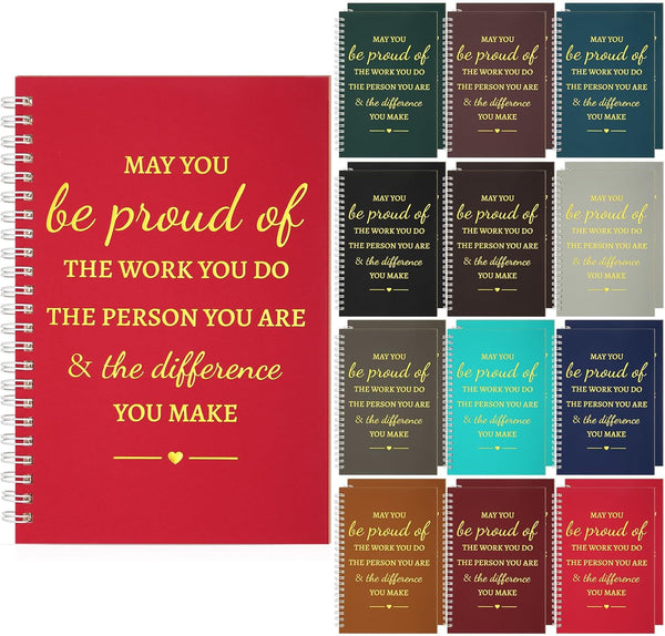 Colarr 24 Pcs A5 Inspirational Spiral Notebooks, 100 Pages, 6x8 Inch, Motivational Journal for Employee, Coworker,