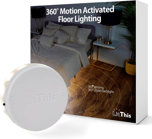 LitThis Under Bed Lights Motion Sensor Patented 360 motion activated night light for