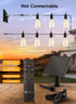 38FT 16+1 Bulbs, Dimmable 3 Commercial Brightown Solar String Lights Outdoor Waterproof with Remote, LED Shatterproof