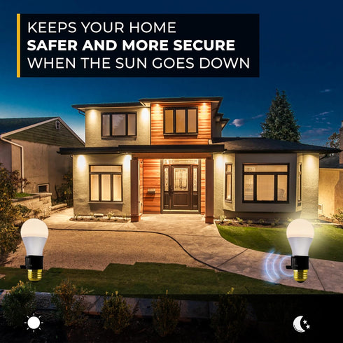 Bulb Touch & Glow - Dusk-to-Dawn Photocell Light Control - Automatic Light Sensor Socket - Outdoor Socket - Energy