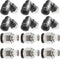 PNEUMATIC Elbow and Straight Combination Push to Connect Fittings, 1/2 Inch Tube OD x 1/4 NPT Thread (Pack of 12)
