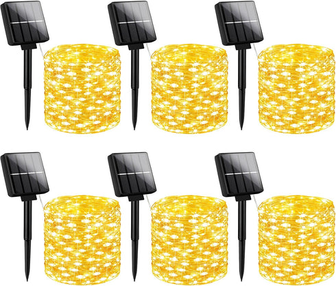Brightever Solar String Lights, 6-Pack Total 240FT 600LED Solar Fairy Lights with