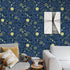 Modern Impressionist Art Peel and Stick Wallpaper, 17.71in X 118.1in Self Adhesive Removable WallPaper Abstract Starry Sky Contact Paper Waterproof Decorative Vinyl Wallpaper for Bedroom Living Room by COKCOKR