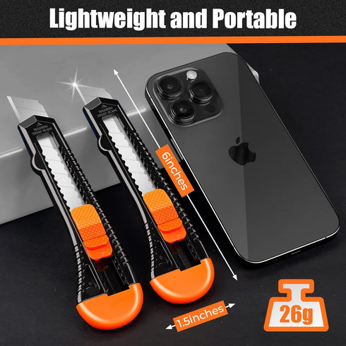 24 Pack DIYSELF Box Cutter, Box Cutters Retractable Razor Blades Utility Knife Opener Safety Snap off Knives