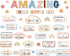 Boho Affirmation Station Bulletin Board, Pastel Amazing Things Happen Here Mental Health Posters for Classroom