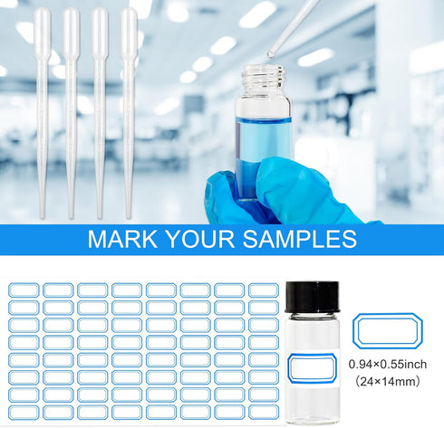 10ml Clear Glass Vials with Screw Caps and Plastic Stoppers - 30PCS Leak-Proof Liquid Storage Vials