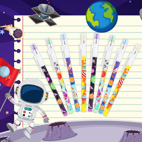 Kolewo4ever 48pcs Space Multi Point Pencils, Fun Astronaut Pencils, Planet Rocket Space Ship Pencils for Classrooms