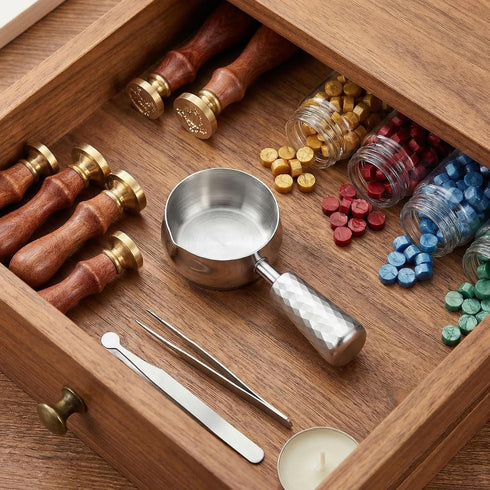 60ml 304 Wax Seal Spoon Pot Big Stainless Steel Wax Melting Spoon Warmer Scoop with Handle for Sealing Stamp Envelope