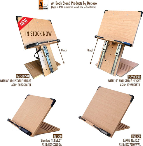 BS1500 Portable Adjustable Foldable Bookstand Holder, 11.8x8.5 for Reading Hands-Free, Large Textbooks & Tablets