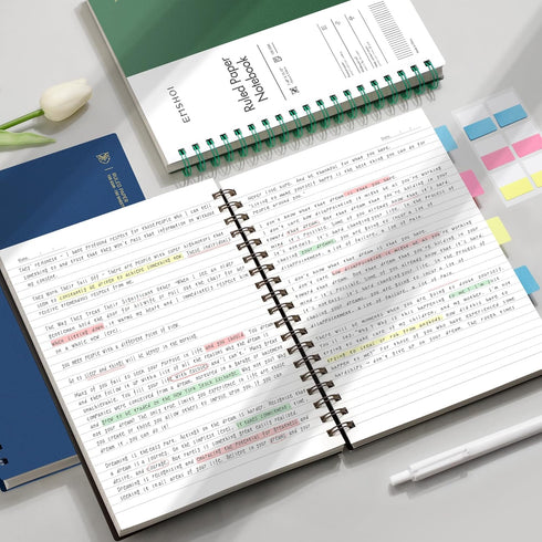 EMSHOI B5 Spiral Notebook, College Ruled Lined Journal, Large 7.48" X 10.15", 300 Pages, Waterproof Hardcover
