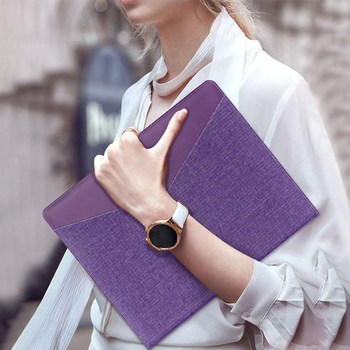 Toplive Padfolio 3 Ring Binder Organizer - A4/Letter Size PU Leather Business Portfolio Folder for Women, Purple