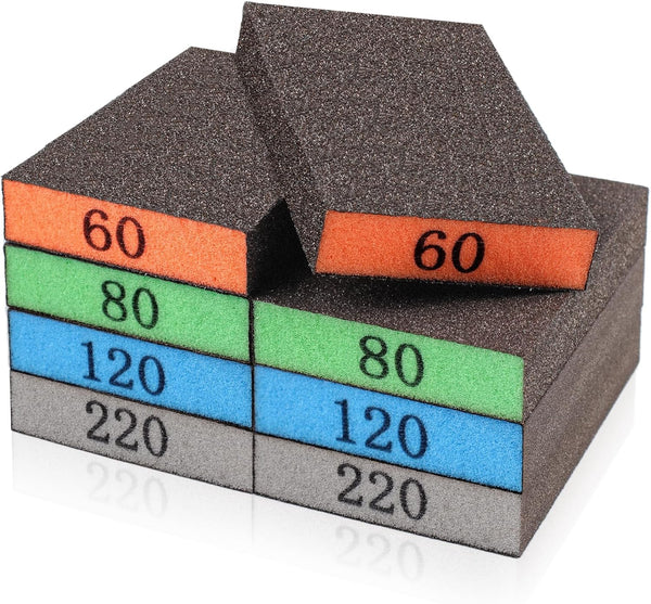 YNZDRWA 8 Pack Sanding Sponge, Washable and Reusable Sanding Blocks for Drywall Wood