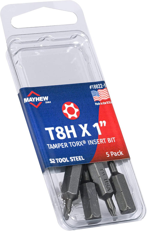 Mayhew Tools 19358-4 Tamperproof Torx Power Bit, 4-Pack, T25H x 2"