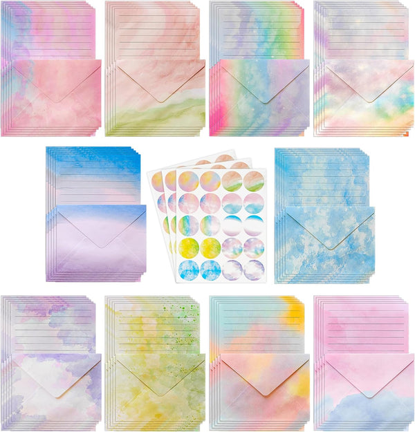 LYMXsd 160 Pcs Stationery Paper Set, 50 Stationery Papers with 50 Matching Envelopes