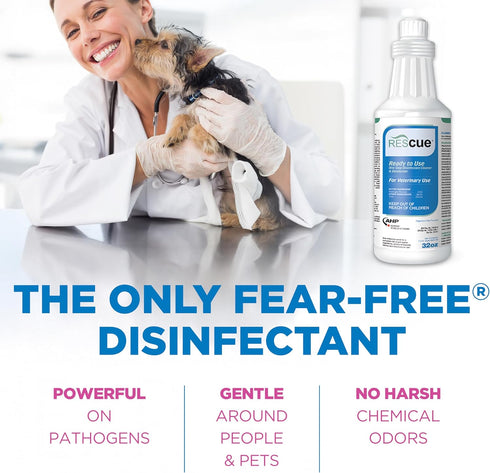 32 Nozzle REScue One-Step Ready-to-Use Disinfectant Cleaner & Deodorizer For Veterinary Use, Animal Shelters, Pet