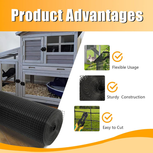 24 50 1 (16 Hardware Cloth in x ft in, Chicken Wire Fence Gauge), Galvanized Welded Cage Wire Mesh Roll for Chicken