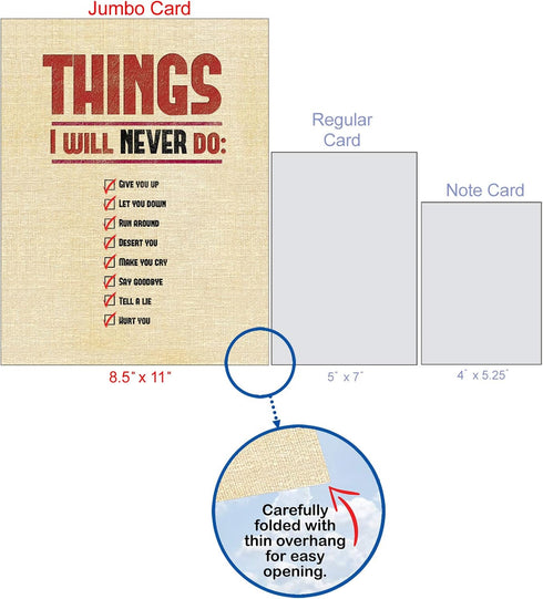 NobleWorks - Big Funny Adult Valentine's Day Greeting Card (8.5 x 11 Inch) - Jumbo Notecard for Valentines