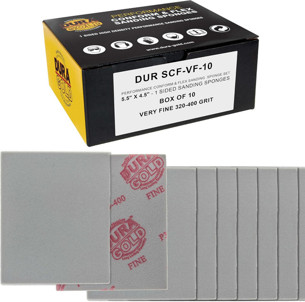 Dura-Gold Very Fine Cut Sanding Sponges, Box of 10-5.5" x 4.5" (320