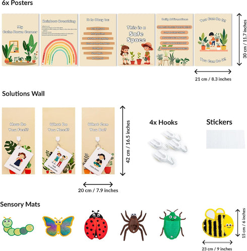 ODOXIA Calm Down Corner | Classroom and Special Education | Plants Themed Sensory Calming Corner Kit with Sensory Mats