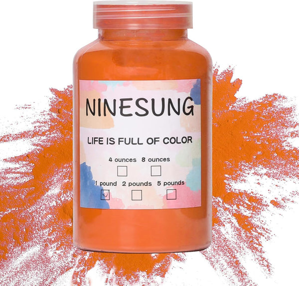 Powder Coating Powder - Perfect for Metal Surfaces, Car Paint, Building Materials, Steel Structures (Orange, 8 oz)