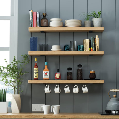 8 Pack 6 Inch, Floating Shelf Bracket Heavy Duty Hidden L Brackets, DIY Rustic Industrial Shelf Brackets with Modern