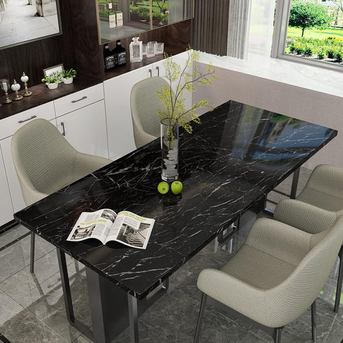 CRE8TIVE Black Marble Contact Paper for Countertops, Waterproof Peel and Stick Wallpaper 12"x80" for Cabinets