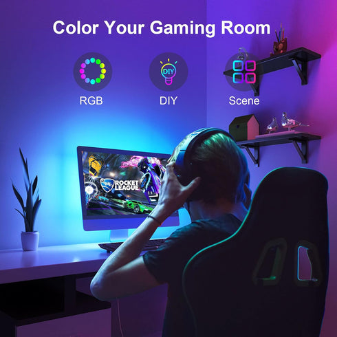 16.4 55-75 Inch, Nexillumi LED Lights for TV, ft TV LED Backlight for RGB LED Strip Lights Behind TV with APP Remote