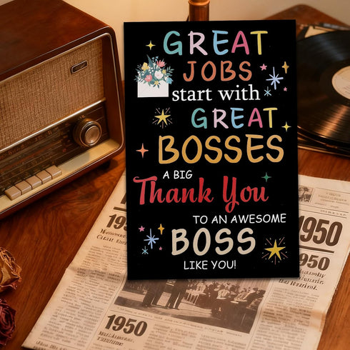 Boss Day Card Bosses Day Cards Gifts Boss Gifts for Men Thank You Card Gift for Leader Manager Bosses Birthday Gift