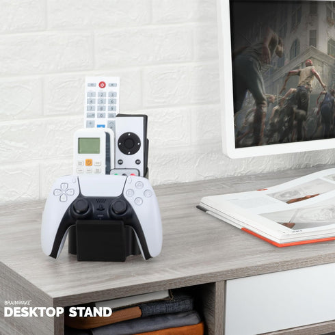 BRAINWAVZ Game Controller and Remote Control Holder, Ideal for Side Tables & Desktops, Organizes Pens & Stationery