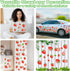 AOWDIAO 80 Pcs Strawberry Wall Decals Peel and Stick for Bedroom, Kitchen, Bathroom & Nursery Cute Strawberry Decor