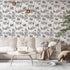 Peel and Stick Wallpaper for Kids Room, Giraffe and Elephant Black/White Vintage Contact Paper, 17.7 x 118.1