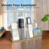 Pencil Holder for Desk, Tempered Glass Pen Holder, 3&4 Compartments Desktop Storage Organizer for Office Supplies