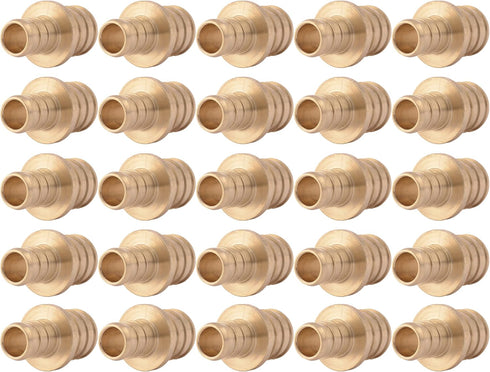 SharkBite 1/2 Inch x 3/4 Inch Crimp Reducing Coupling - Pack of 25, Brass Plumbing Fitting
