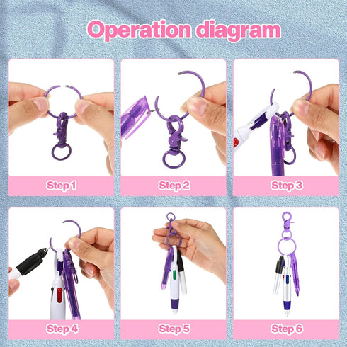 Sabary Mini Highlighter Nurse Pen Pack Set, Pink and Purple Tip Highlighter, 2 Permanent Marker and 2 Ball Pen