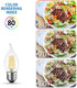 B11 Bulb Bulb E26 Dimmable Bulbs 2700K 4.5W (60W Lightbulbs, 6 Pack ANWIO Flame Tip Clear Candle Light Indoor LED