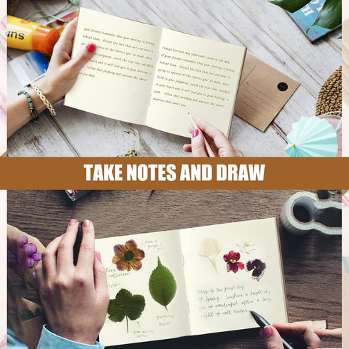 Thenshop 50 Pack Mini Pocket Kraft Notebooks - 4 x 4 Inch, Dot Memo Sketchbooks for School Party Favors (Brown)