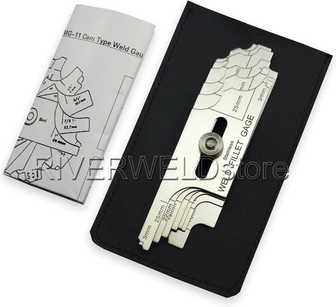RIVERWELD 7 Piece Fillet Weld Set Gage MG-11 - Depth Gauges Welding Inspection Test Ulnar Marks Metric Checking Fillet