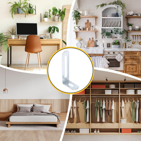 8Pcs 1.97"x0.94"x0.47" (50x24x12mm, uxcell L-Shaped Brackets Corner Brace, Corner Bracket Shelf Bracket Right Angle