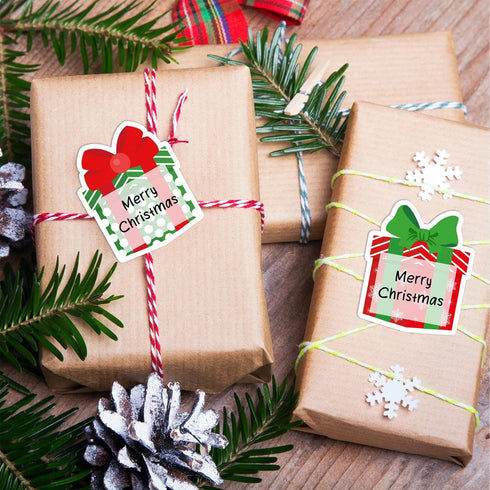 Whaline Christmas Sticky Note Notepad, 9 Designs Gift Box Memo Pad for Xmas Winter Office Classroom Supplies
