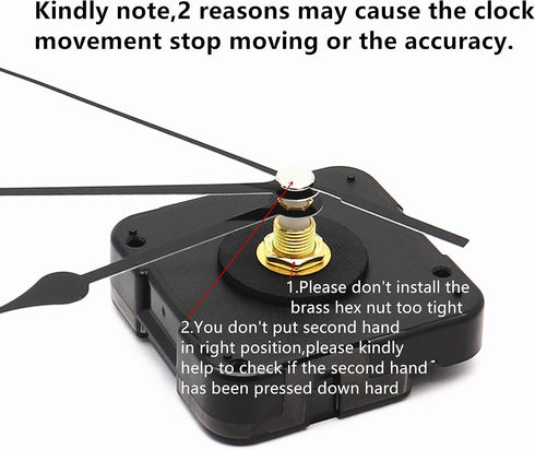 Youngtown 12888 Movement for Clock Repair, 16mm Shaft Length, 8mm Thread Length