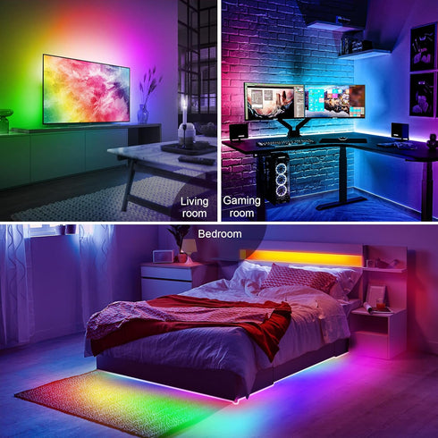 LED Lights for TV 40-60 Inch, 10FT Backlight Kit with Bluetooth APP & 24 Keys Remote, Music Sync, USB Powered