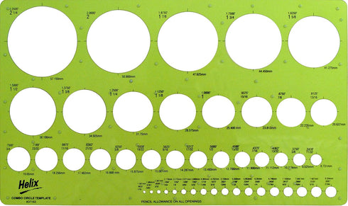 Helix Combo Circle Plastic Drawing Template, Essential Drafting Tool for Artists