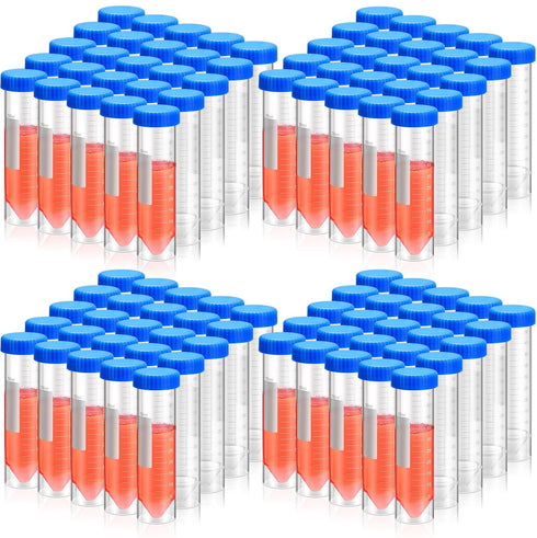 Xuhal 200 Counts 50ml Centrifuge Tubes with Screw Cap, Self Standing Plastic Test Tubes for Science
