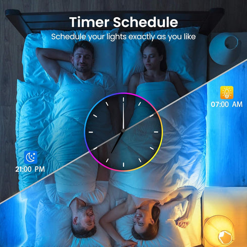 200ft TJOY Smart Led Strip Lights for Bedroom, Compatible with Alexa and Google Assistant, RGB Color Changing Music