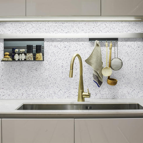 Decoroom Marble Contact Paper for Countertops, Self Adhesive Waterproof White Granite Wallpaper, Peel and Stick Vinyl