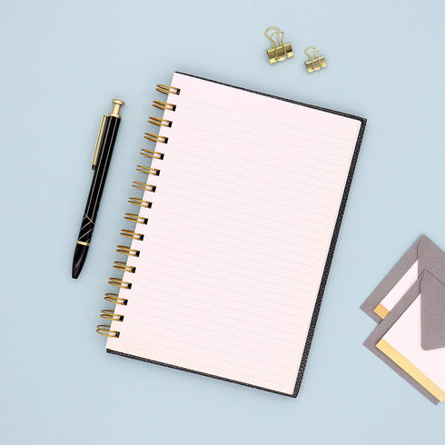 Blue Sky Professional Hardcover Executive Notebook, 160 Ruled Pages, Twin-Wire Binding, 5.75” x 8.5", Gray