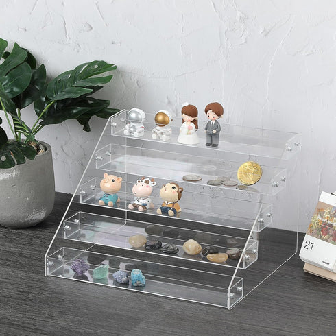 BTSKY 5 Tier Washi Tape Organizer - Clear Plastic Storage Rack, Assembly Holder for Scrapbooking Art Craft Supplies