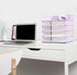 Letter Tray Paper Organizer, 5-Tier Desk Organizer File Holder with Handle, Metal Desktop Document Shelf