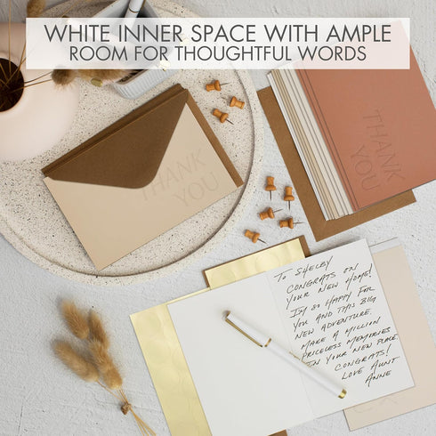 Set 30 Set Beautiful Thank You Cards of With Envelopes and Stickers - Elegant Blank Cards For Personalized Notes