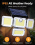 4-Head 333 Outdoor3000 6500K, IP65 270 2Pack Outdoor Motion Sensor Lamp, Solar Power Light, LED Solar Light, Wireless